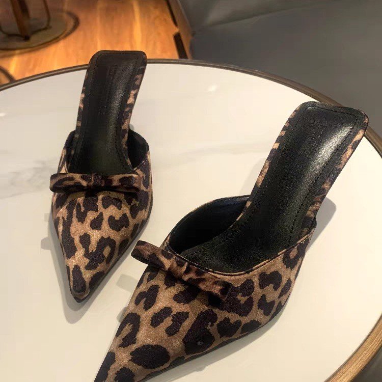 Ethnic Fashion In - Damskie szpiczaste klapki na wysokim obcasie