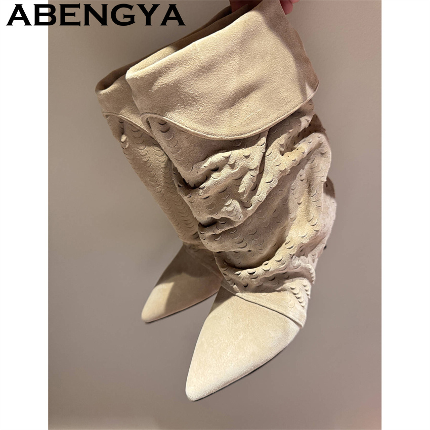 Ethnic Fashion In - Damskie botki do połowy łydki, nowe
