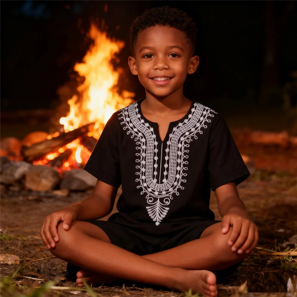 Kids Ethnic Fashion - Koszulki etniczne w stylu vintage dla