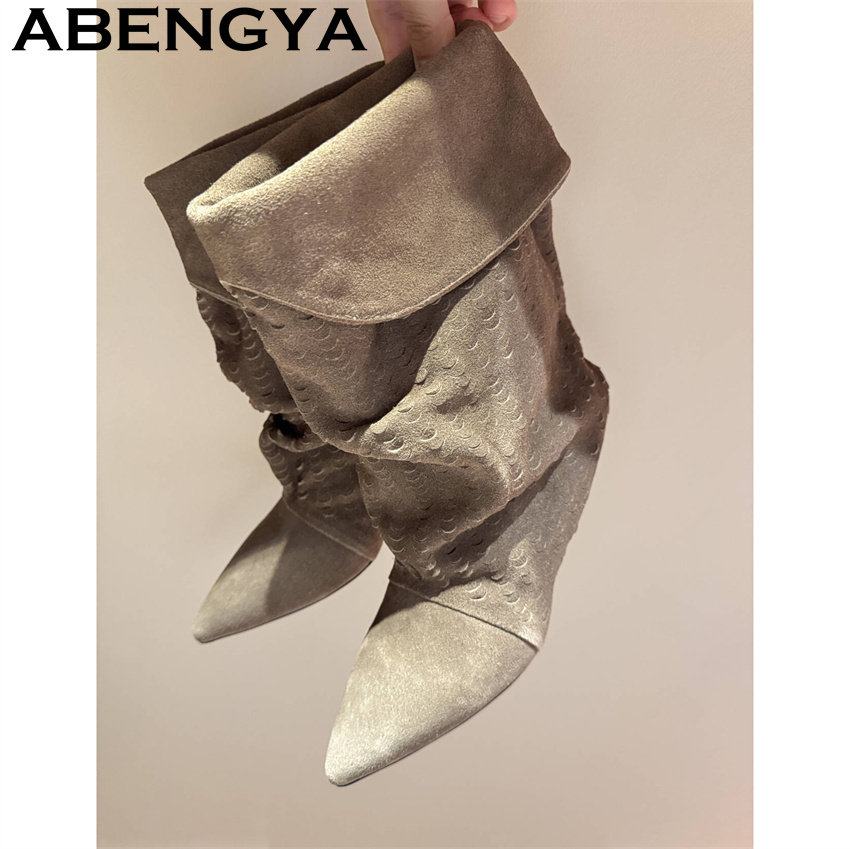 Damskie botki do połowy łydki, – Ethnic Fashion In recenzja i cena